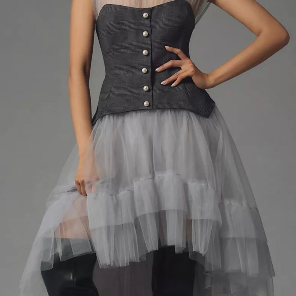 By Anthropologie Sheer Tulle
Corset Twofer Midi Dress - Picture 2 of 10
